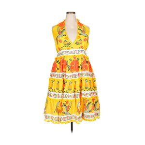 JessaKae Tropica Vibrant Floral Midi Dress in Yellow